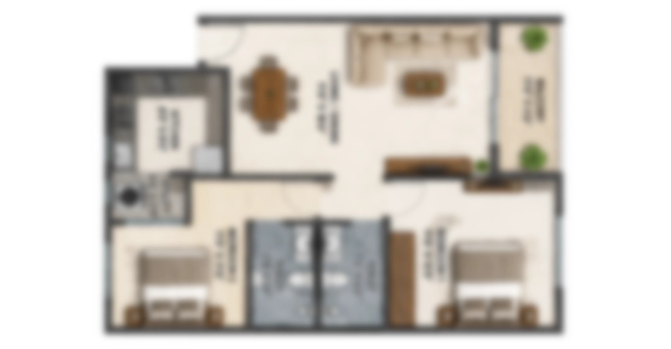 Kedarnath Kharghar 2 BHK Floor Plan