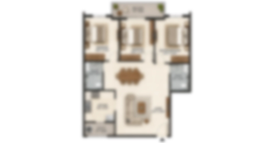 Kedarnath Kharghar 3 BHK Floor Plan